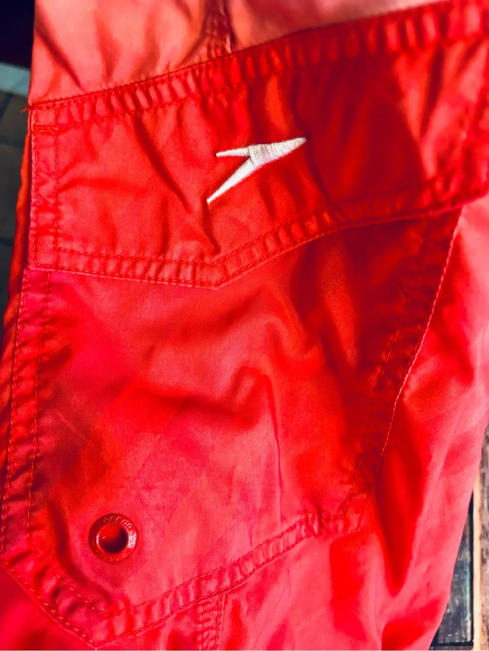 Men’s Speedo Patriotic Red White Blue Stars Ombre Swim Board Shorts- size L